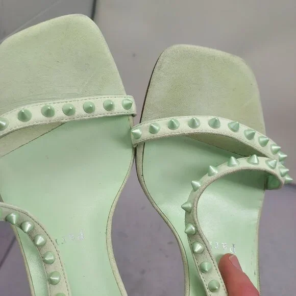 CHRISTIAN Rosa Condorapik Spikes Mint Green Slingback Sandal